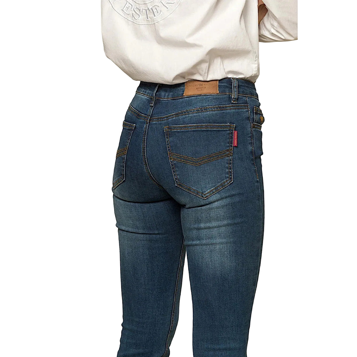 Ringers Western Women’s Katherine Mid Rise Bootleg Jean - Classic Blue