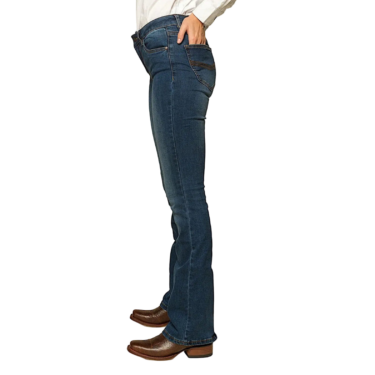 Ringers Western Women’s Katherine Mid Rise Bootleg Jean - Classic Blue