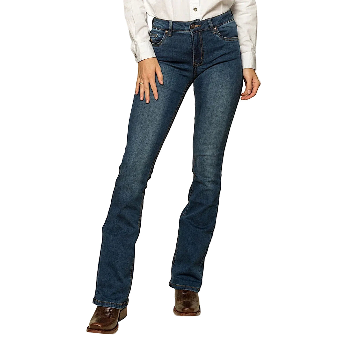 Ringers Western Women’s Katherine Mid Rise Bootleg Jean - Classic Blue