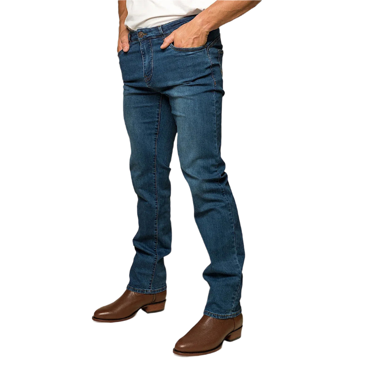 Ringers Western Men’s Mitchell Straight Leg Jeans - Mid Blue