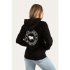 Ringers Western Signature Bull Women's Pullover Hoodie - Black With White Print