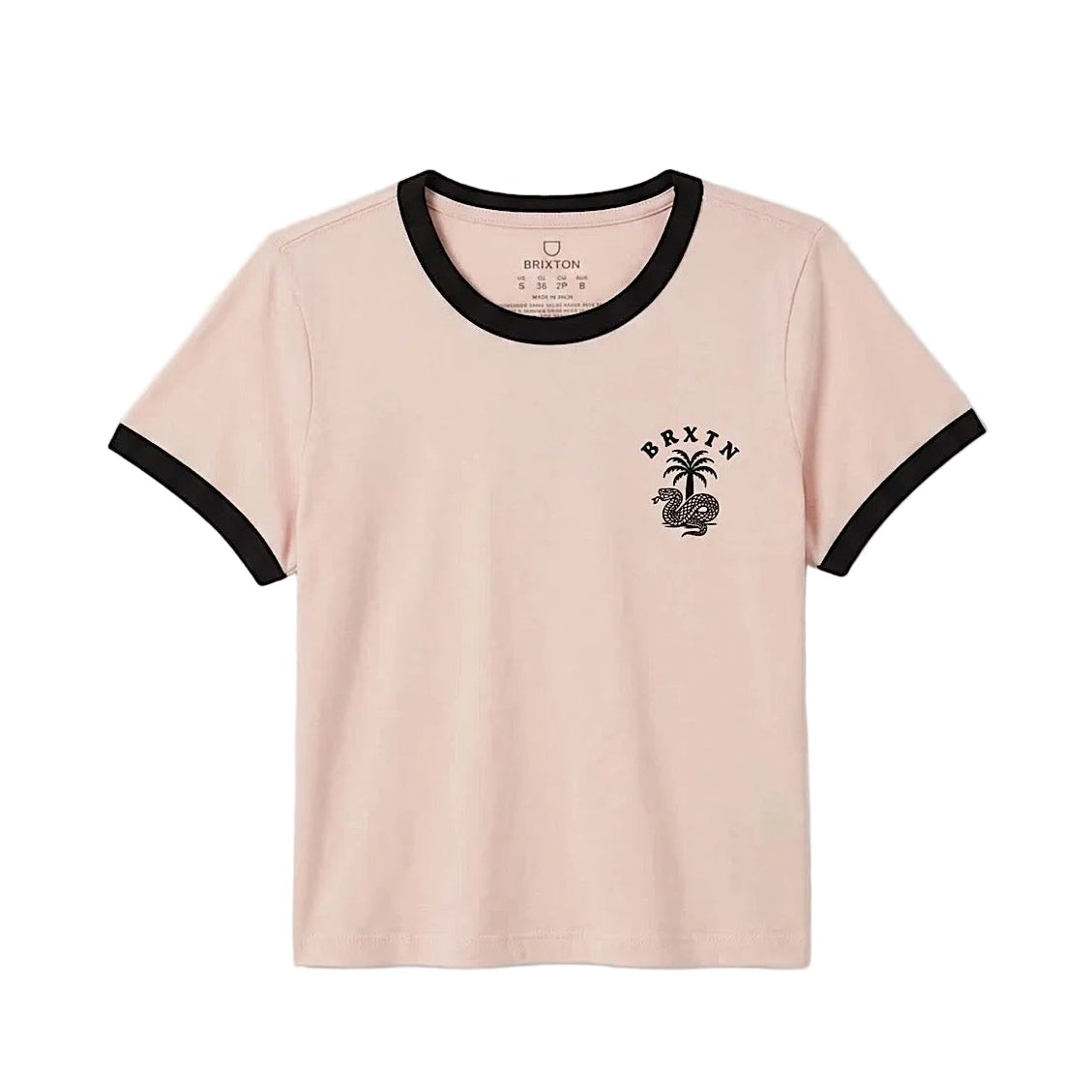 Brixton Women's Serpent Baby T-Shirt - Chalk Pink/Black