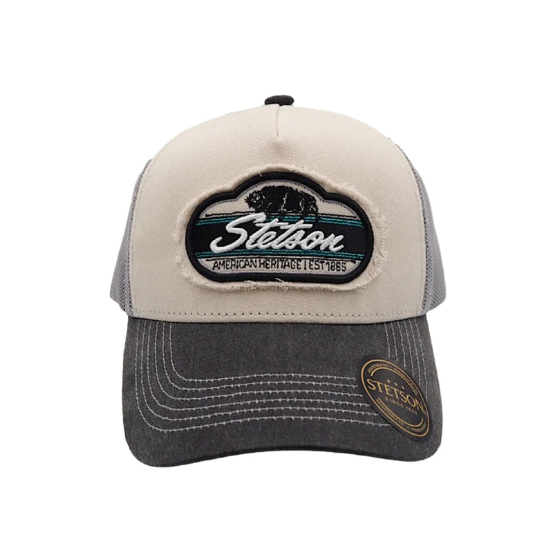 Stetson Bison Trucker Cap - Steel Grey