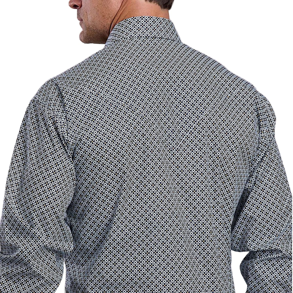 Stetson Men’s 2 Pocket Print Shirt - Blue