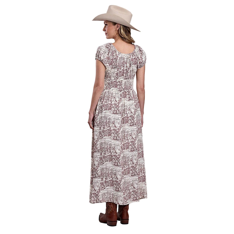 Stetson Women’s Desert Toile Print Crepe Dress - White