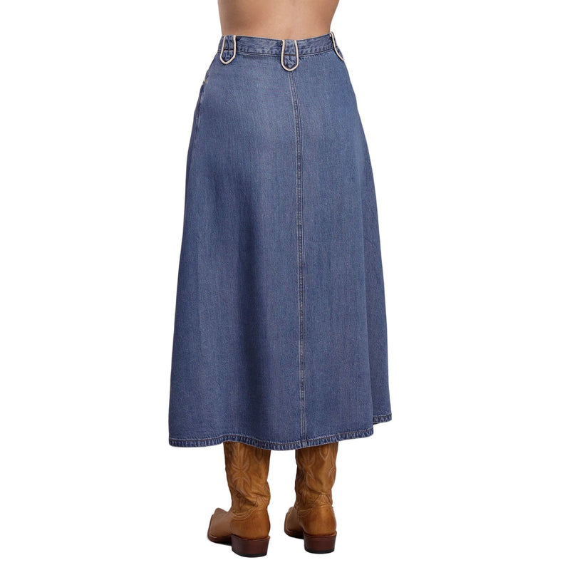 Stetson Women’s Tencel Western A Line Retro Skirt - Blue