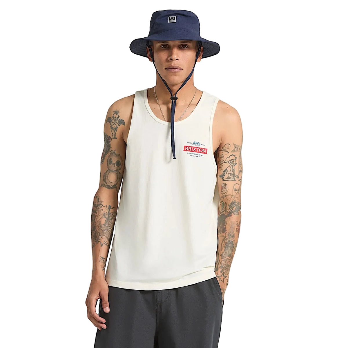 Brixton Men's Pinnacle Tank Top - Off White