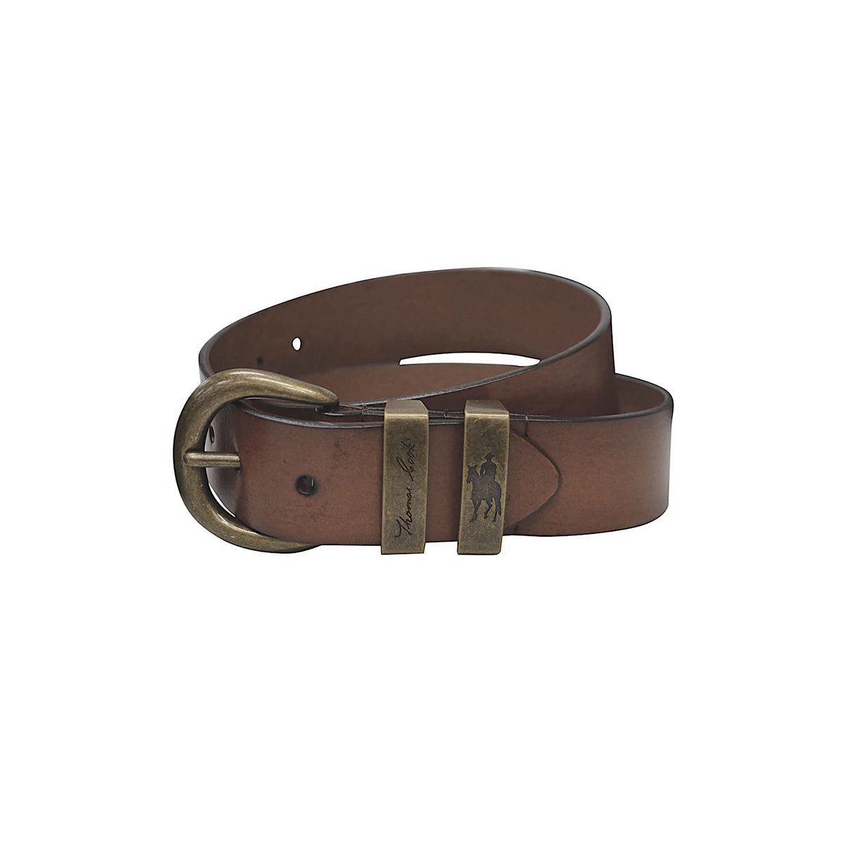 Thomas Cook Brass Twin Keeper Belt - Camel