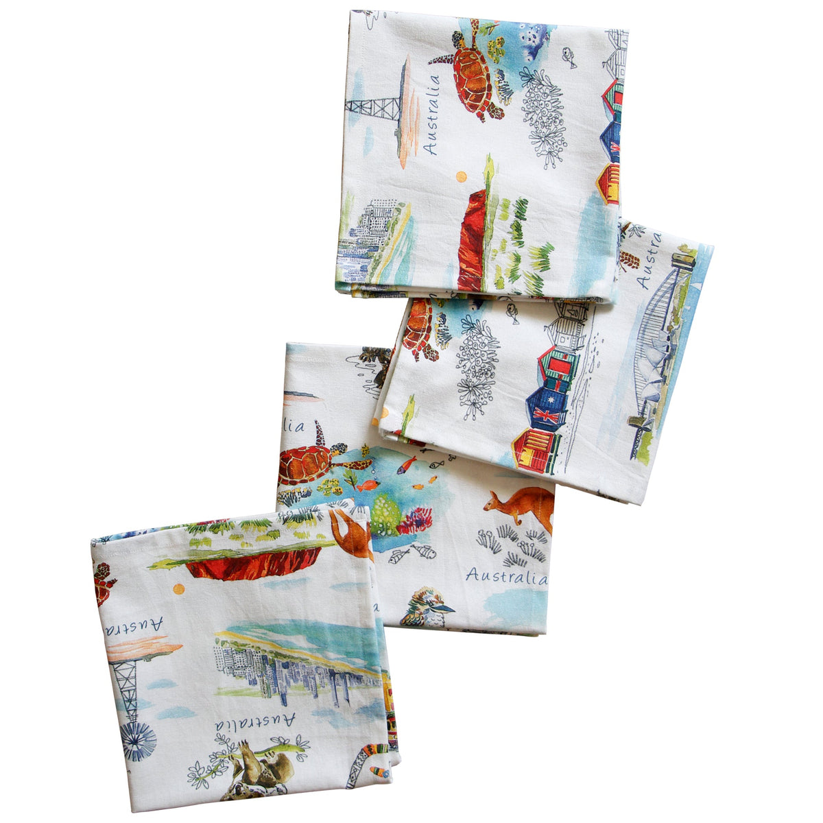 The Linen Press Australia Napkin Set - Australian Icons