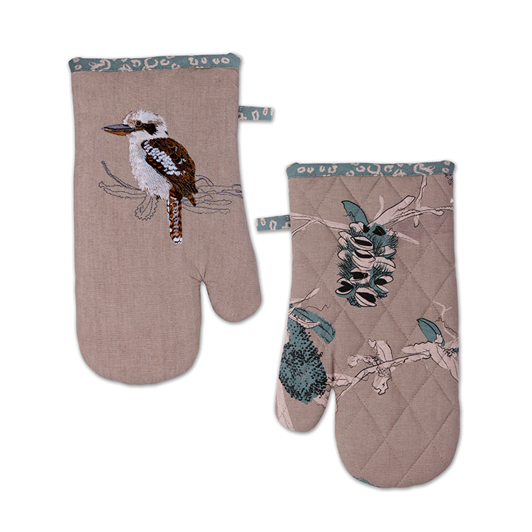 The Linen Press Single Mitt - Kookaburra & Banksia
