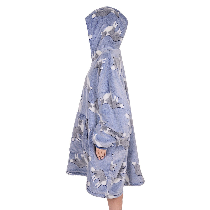 Thomas Cook Adult’s Snuggle Hoodie Dog Print - Blue