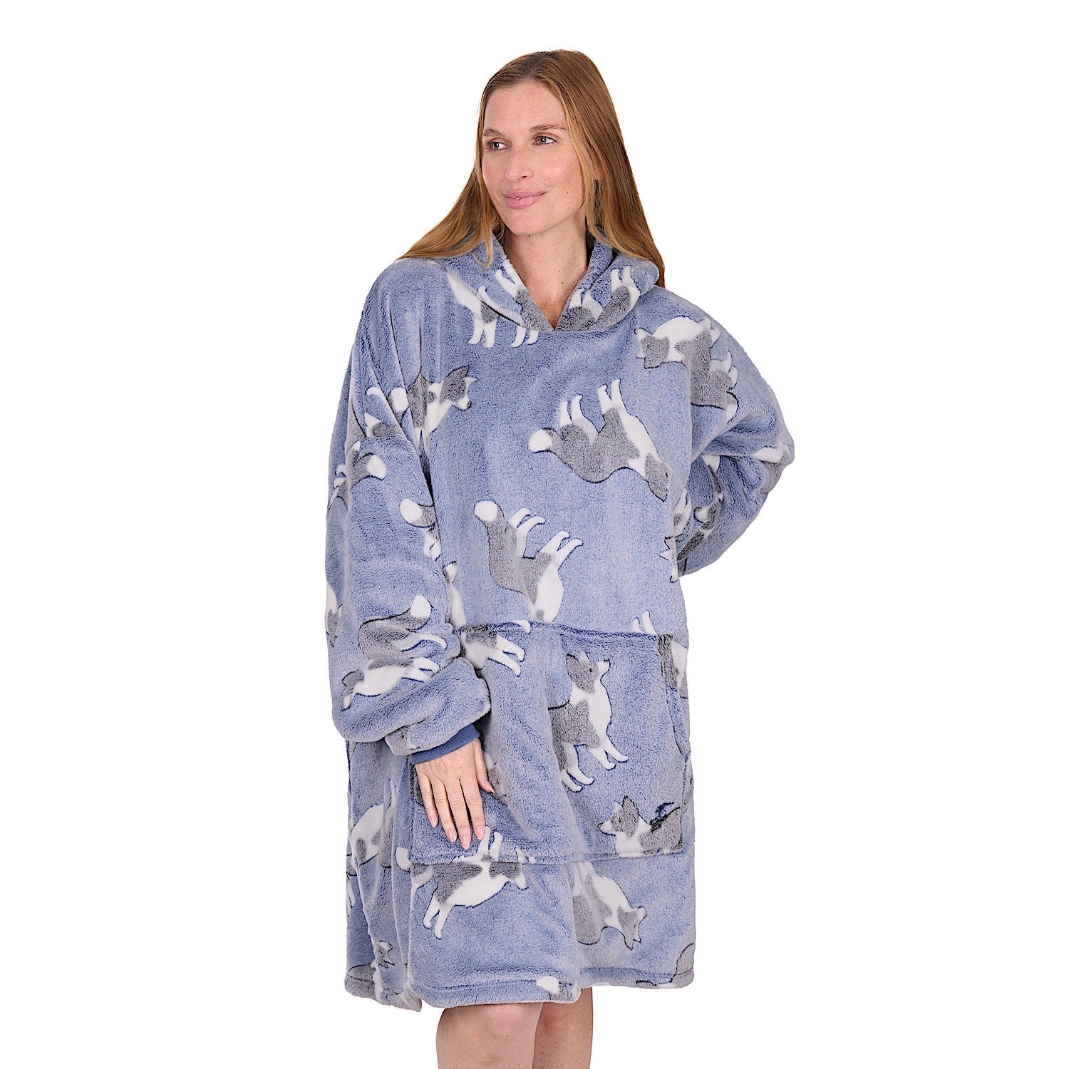 Buy Thomas Cook Adults Snuggle Hoodie Dog Print - Blue | The