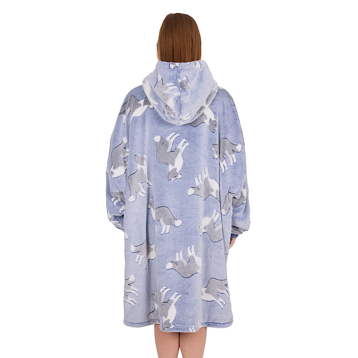Thomas Cook Adult’s Snuggle Hoodie Dog Print - Blue