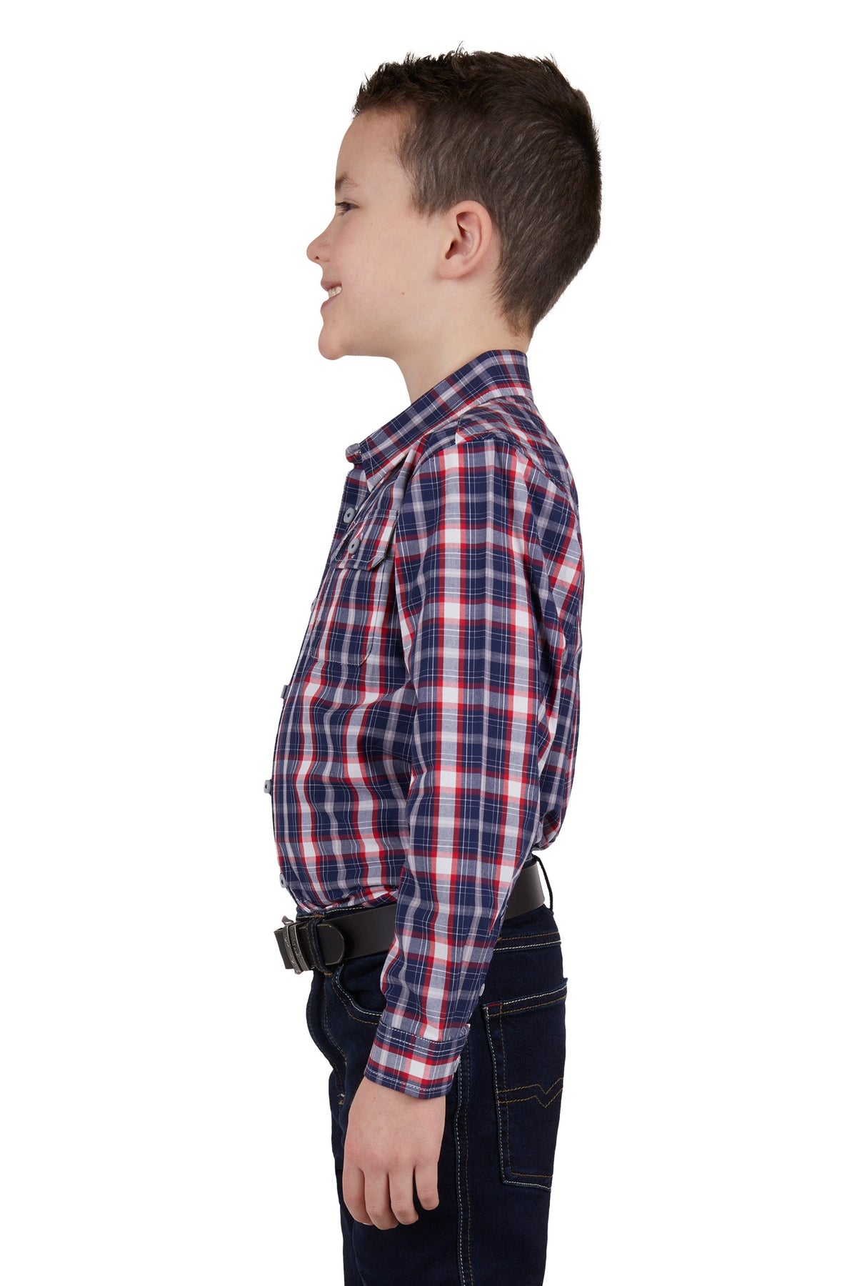 Thomas Cook Boys Colby Long Sleeve Shirt Navy/Red