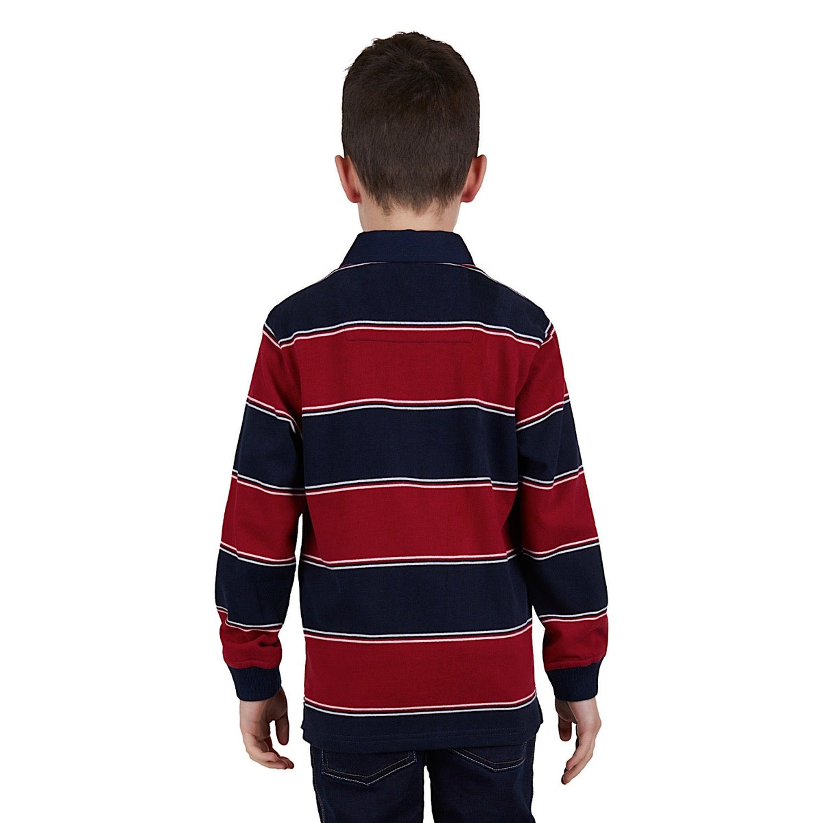 Thomas Cook Boy’s Dunkeld Stripe Rugby - Navy/Red