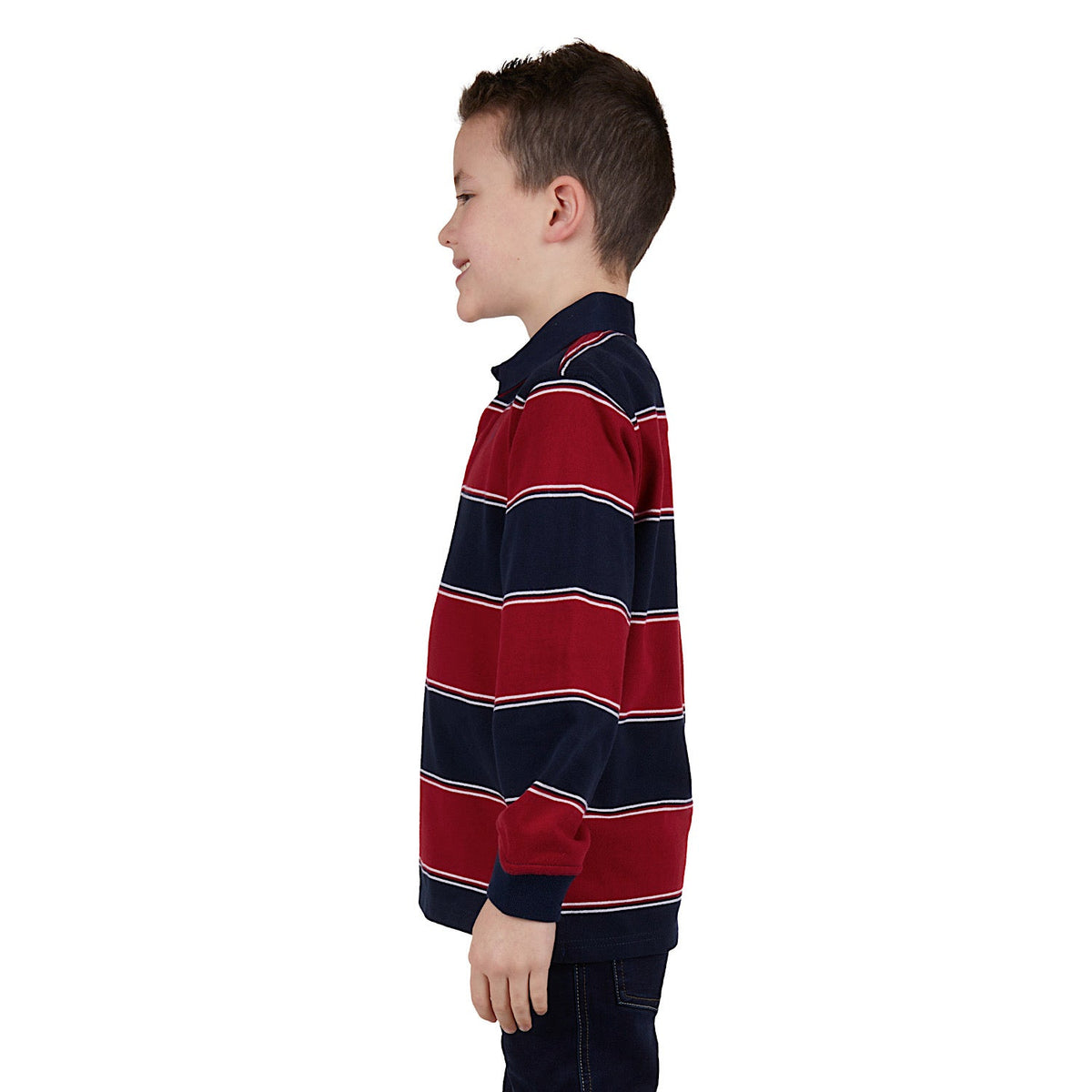 Thomas Cook Boy’s Dunkeld Stripe Rugby - Navy/Red