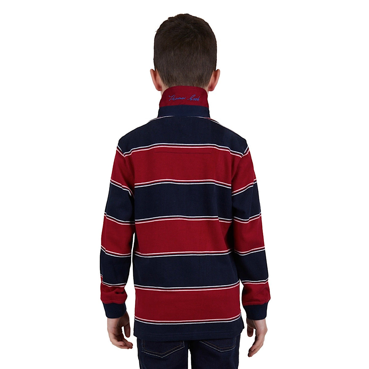 Thomas Cook Boy’s Dunkeld Stripe Rugby - Navy/Red