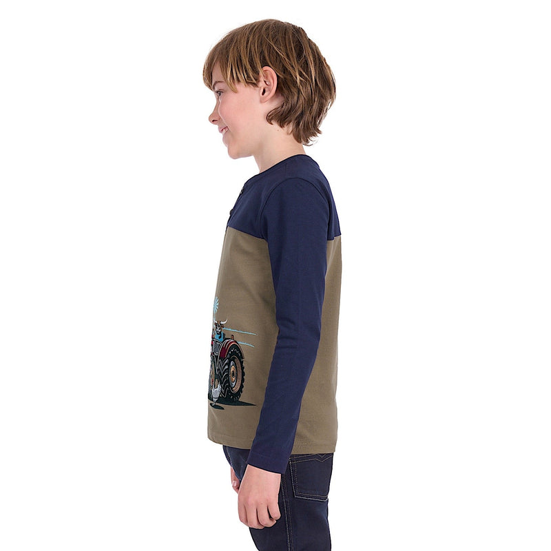 Thomas Cook Boy’s Karl Henley Long Sleeve Tee - Navy / Tan