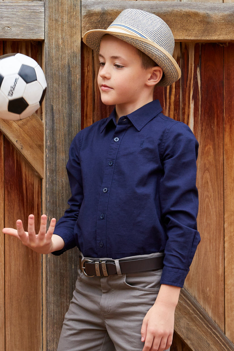 Thomas Cook Boy’s Linen Shirt Navy