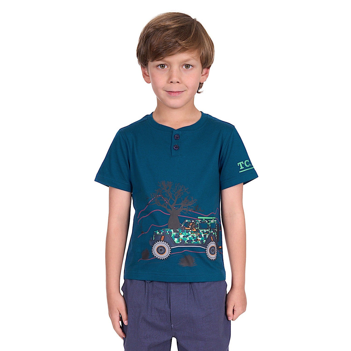 Thomas Cook Boy’s Lucas Henley Tee - Blue Ocean