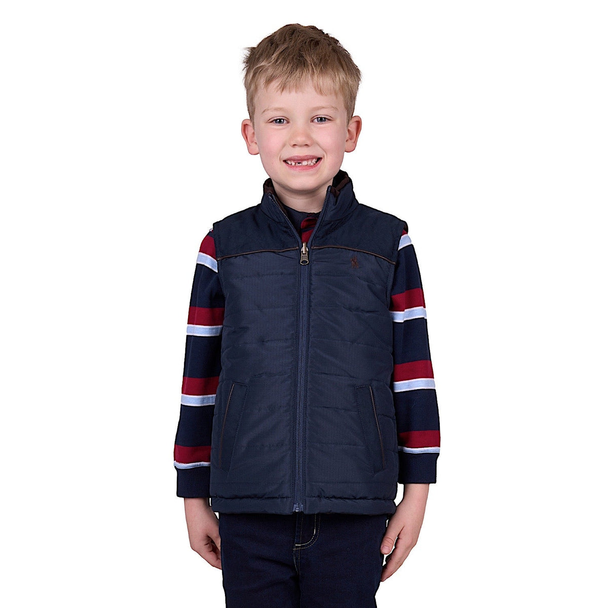Thomas Cook Boy’s Nathan Reversible Vest - Dark Brown/Navy