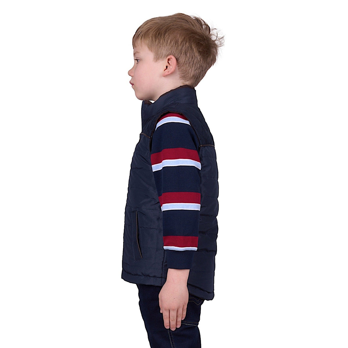 Thomas Cook Boy’s Nathan Reversible Vest - Dark Brown/Navy