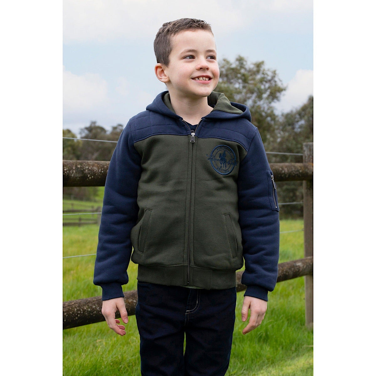 Thomas Cook Boys Original Zip Up Hoodie Navy/Green