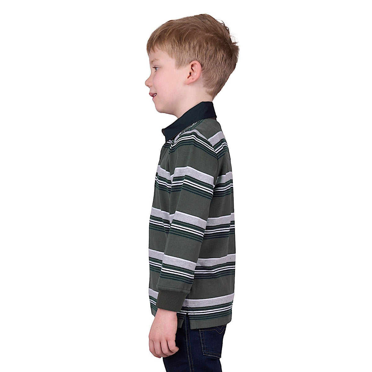Thomas Cook Boy’s Sam Stripe Rugby - Navy/Green