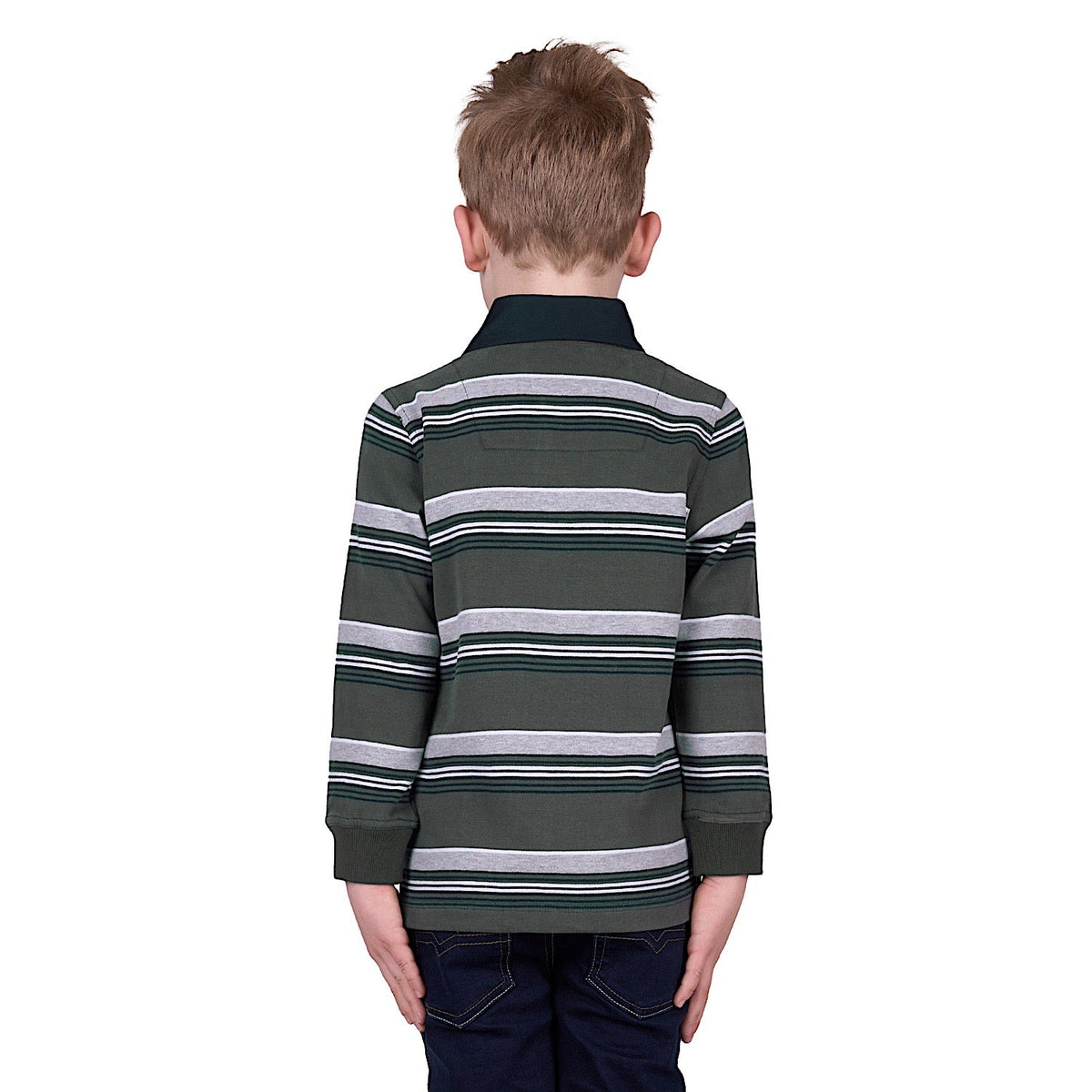 Thomas Cook Boy’s Sam Stripe Rugby - Navy/Green
