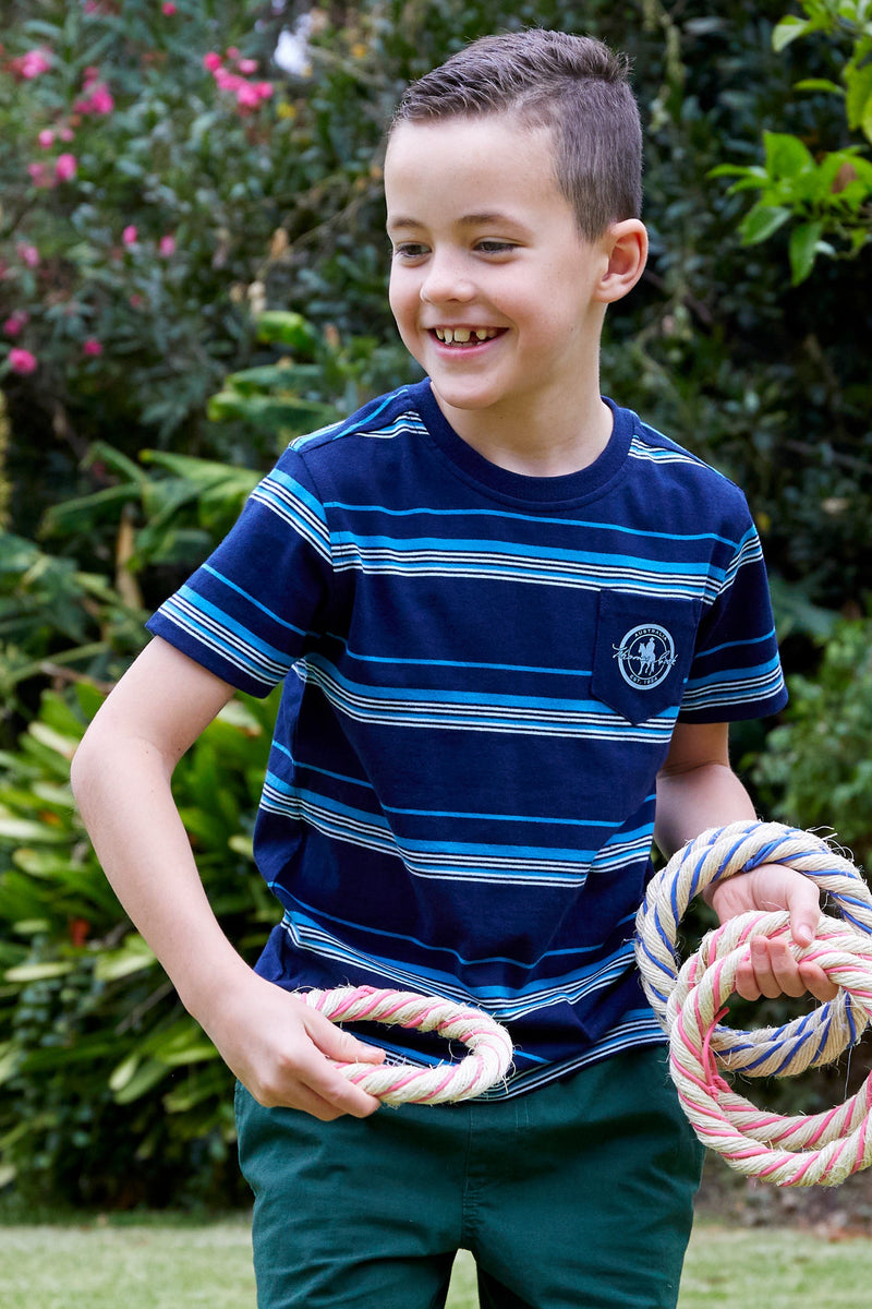 Thomas Cook Boy’s Shaun 1 Pocket Short Sleeve Tee Navy/Blue
