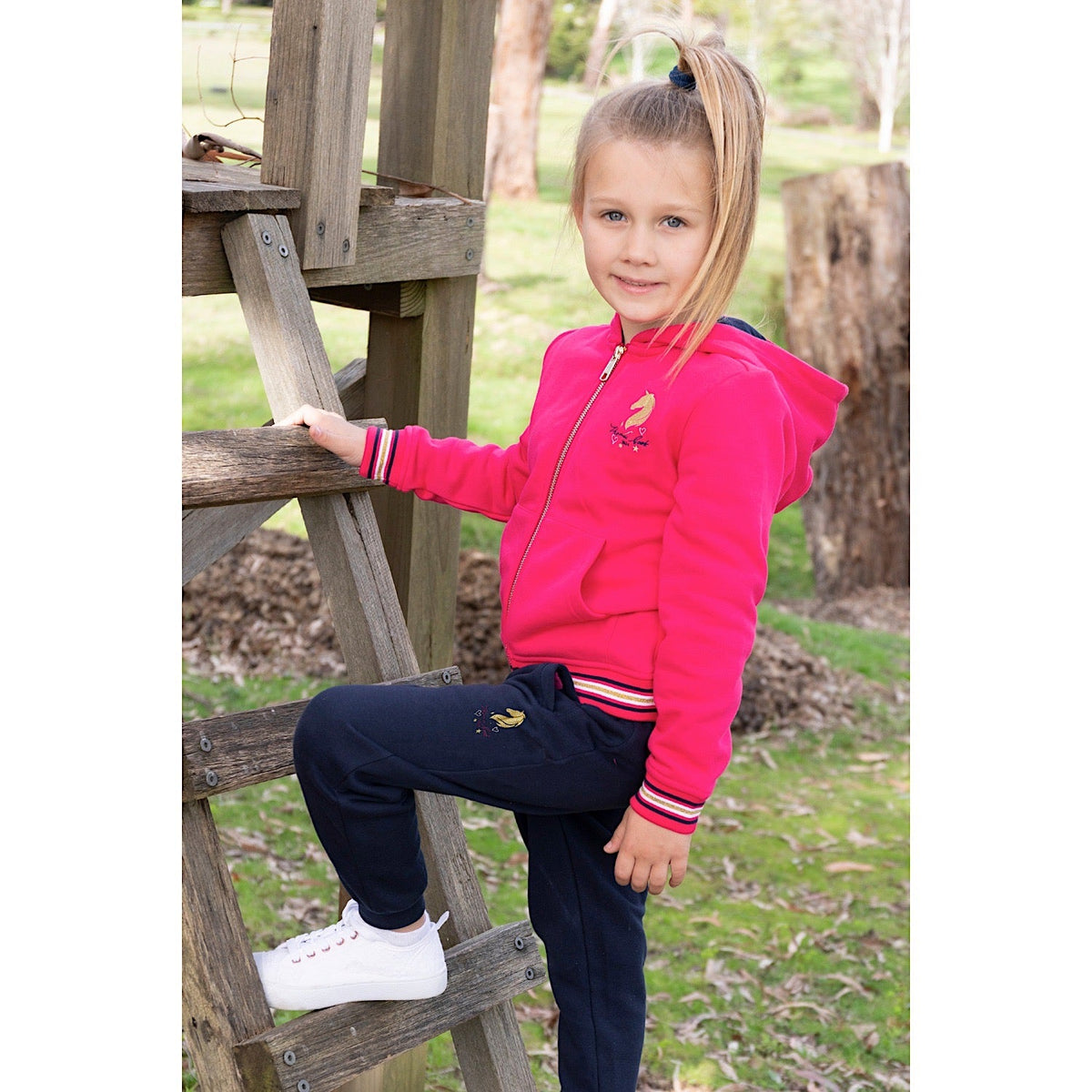 Thomas Cook Girls Chelsea Zip Up Hoodie Bright Rose