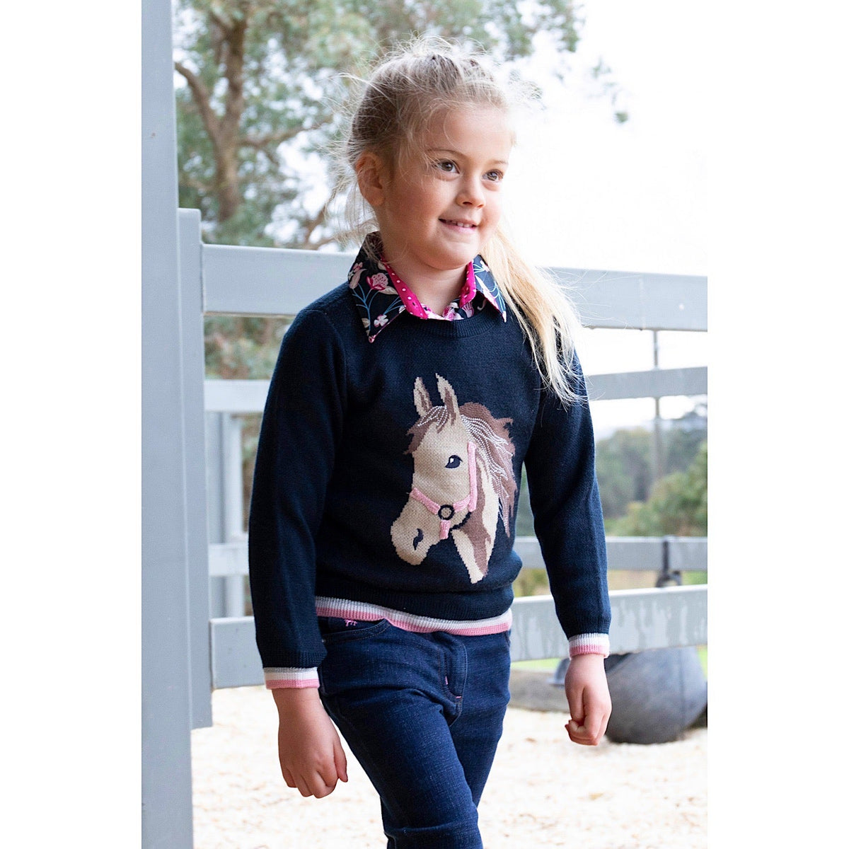 Thomas Cook Girls Cleo Merino Knit Jumper Navy