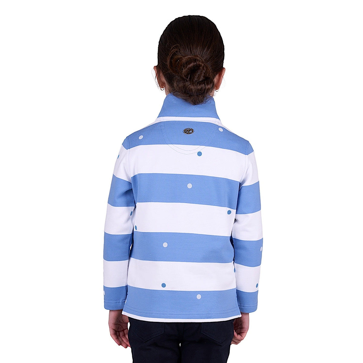 Thomas Cook Girl’s Eden 1/4 Zip Stripe Rugby - Blue