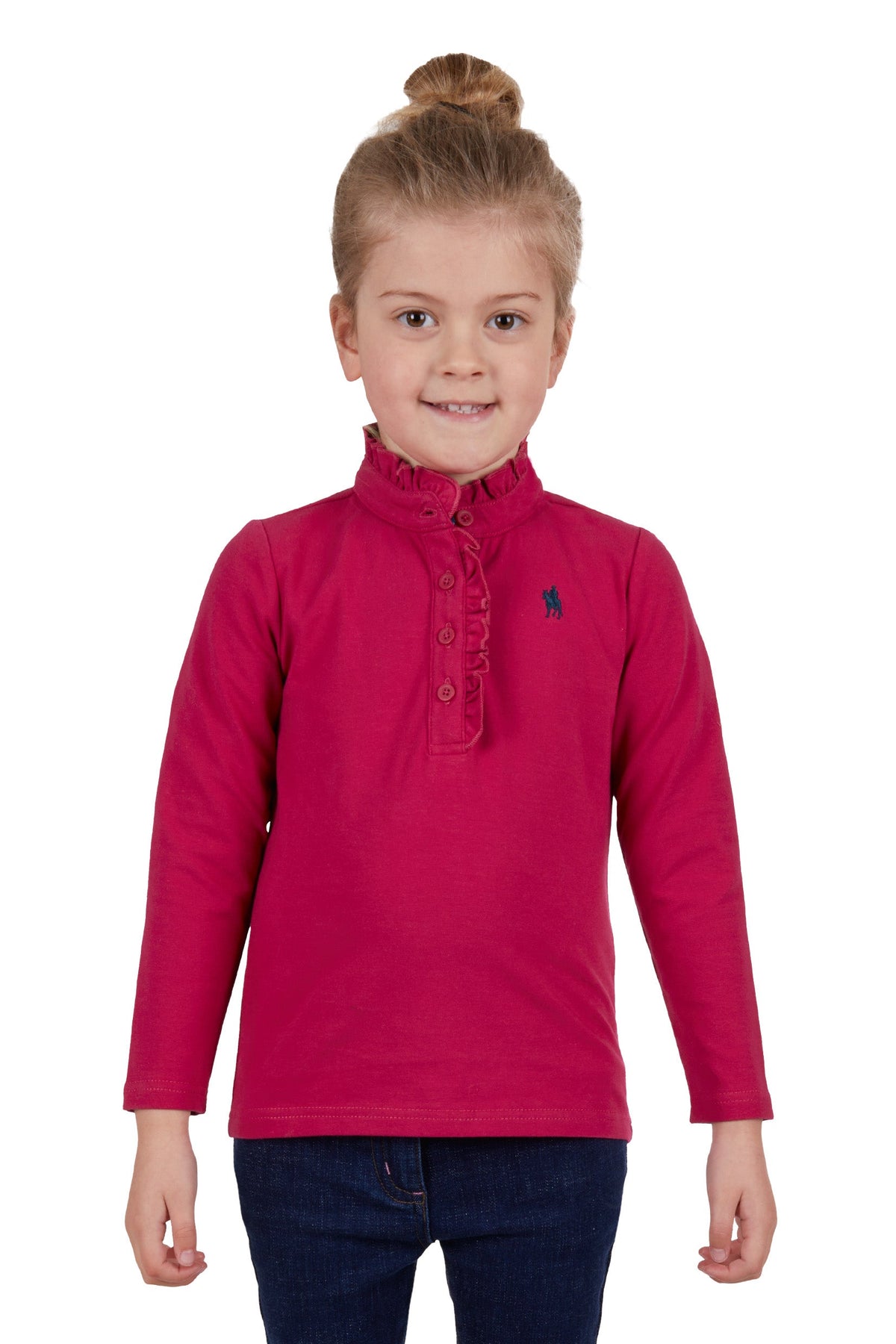Thomas Cook Girls Frill Neck Long Sleeve Polo Granita