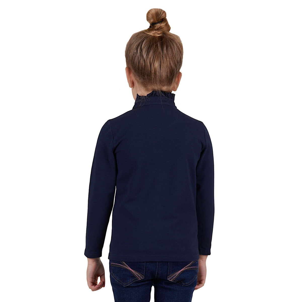Thomas Cook Girls Frill Neck Long Sleeve Polo Navy