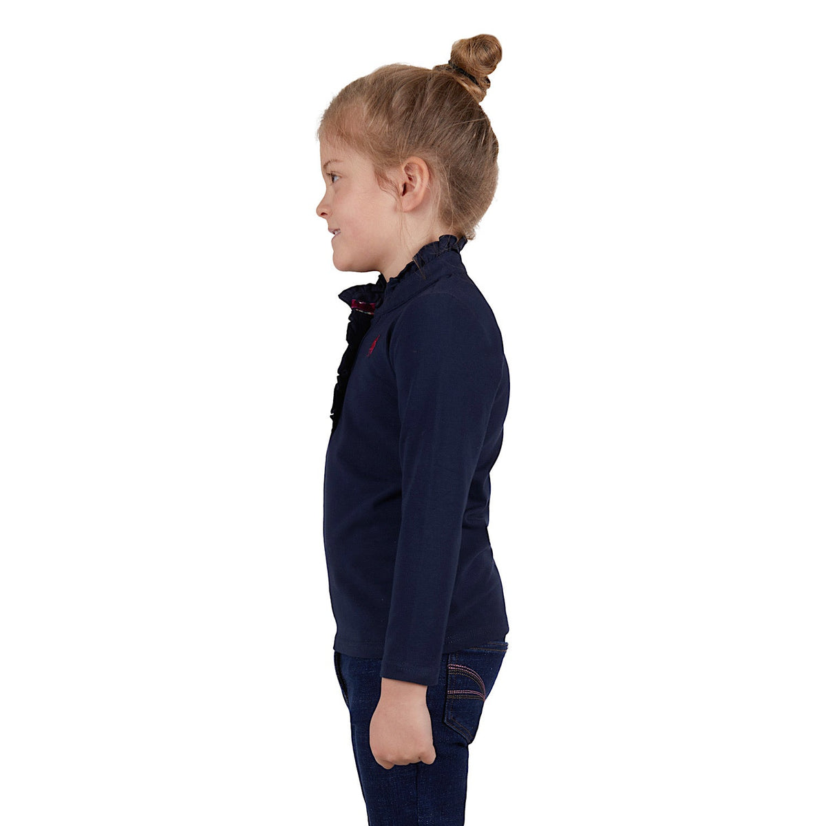 Thomas Cook Girls Frill Neck Long Sleeve Polo Navy