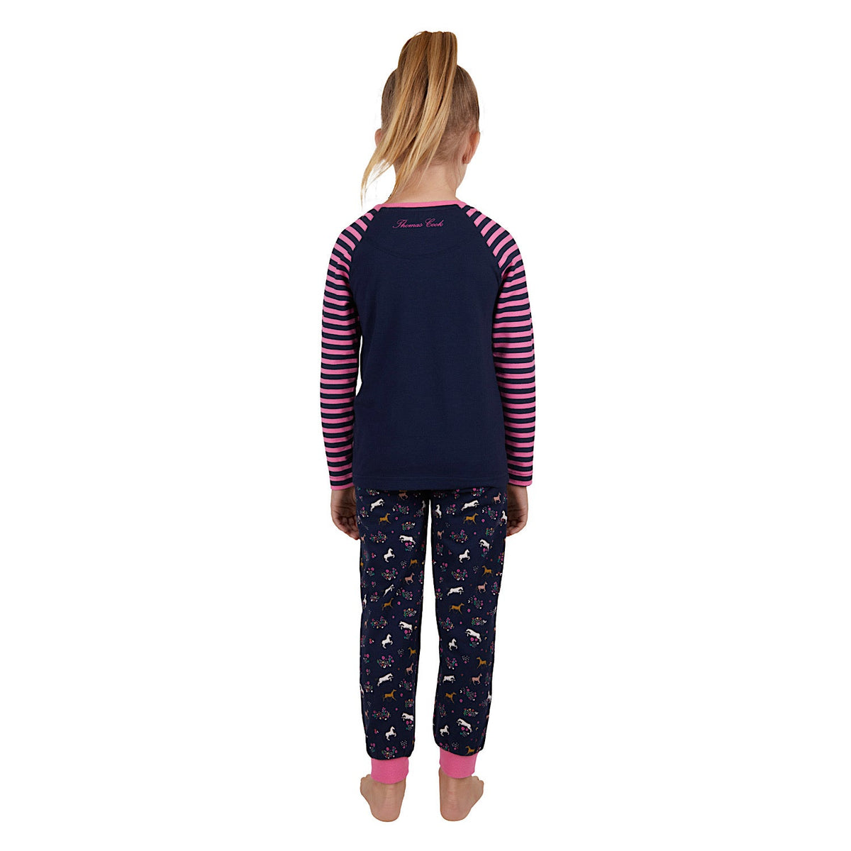 Thomas Cook Girls Long Sleeve Glow-In-The-Dark PJs Navy/Rose