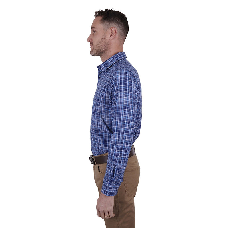 Thomas Cook Mens Angus Check Tailored L/S Shirt Navy/Blue