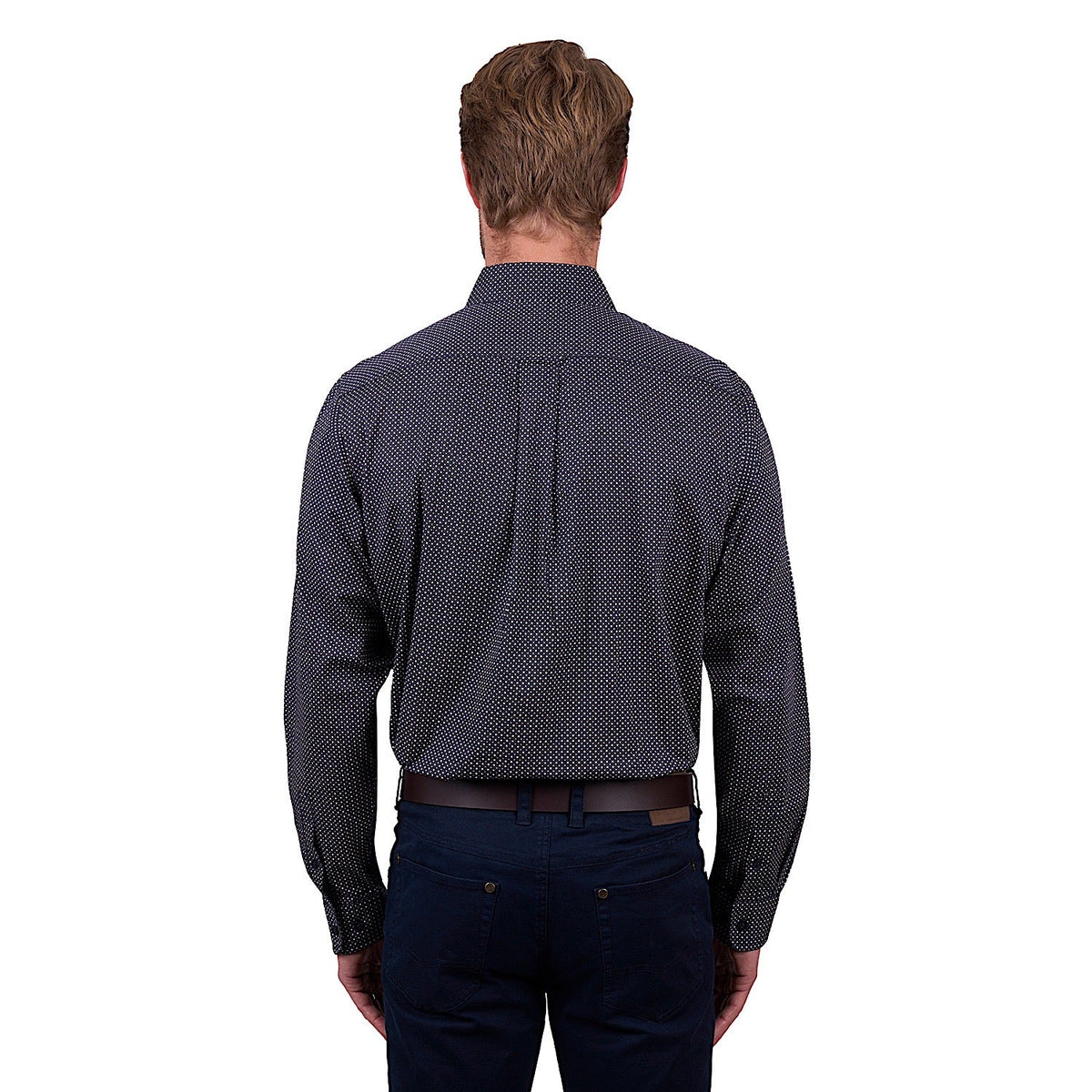 Thomas Cook Men’s Arlo Print 2-Pocket Long Sleeve Shirt - Navy/Tan