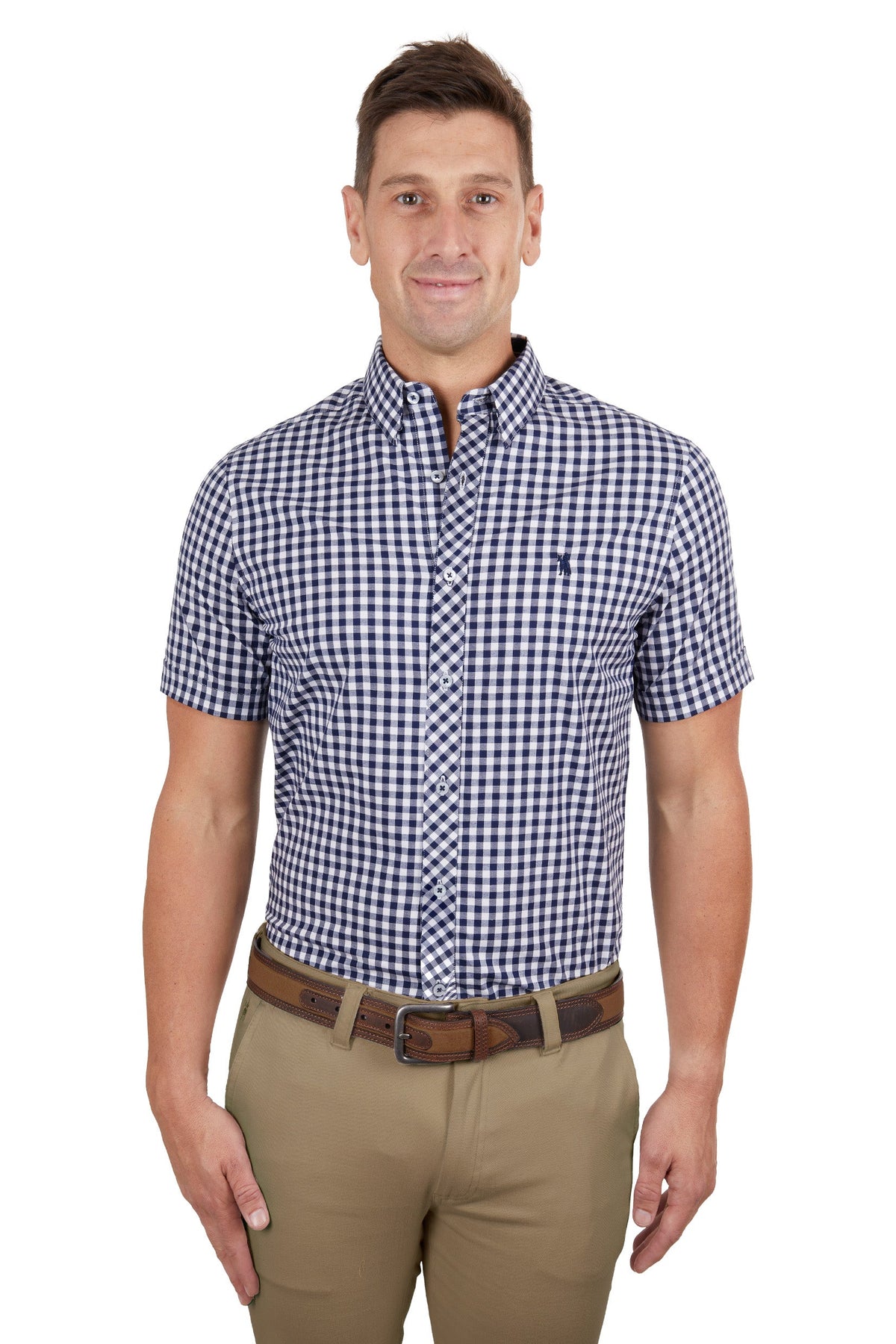 Thomas Cook Men’s Bart Tailored Short Sleeve Shirt Navy/White