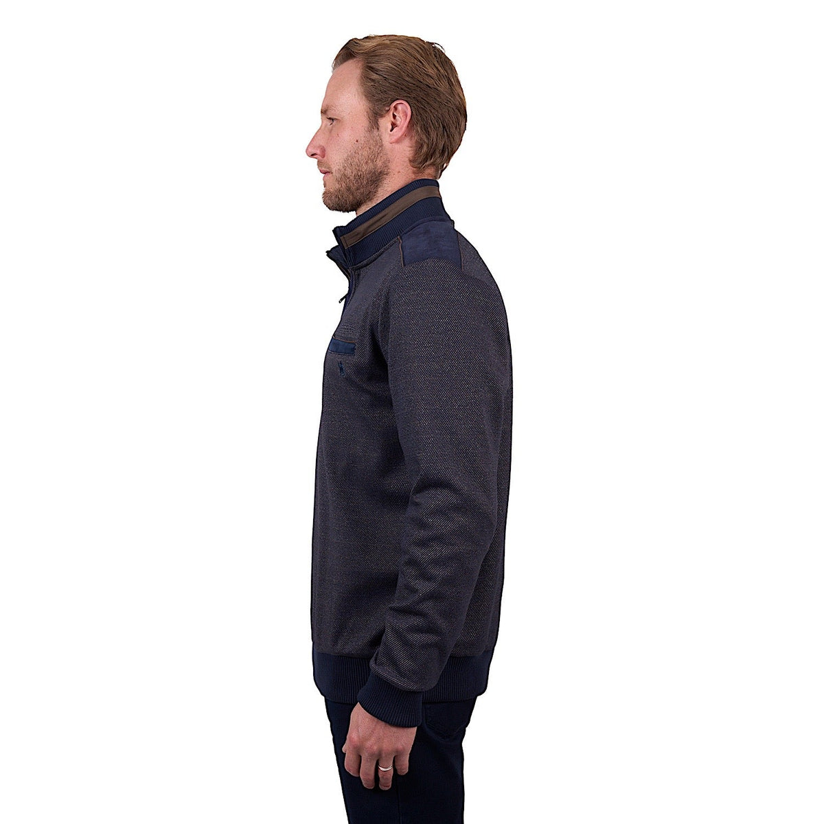 Thomas Cook Men’s Blake 1/4 Zip Jumper - Navy/Tan