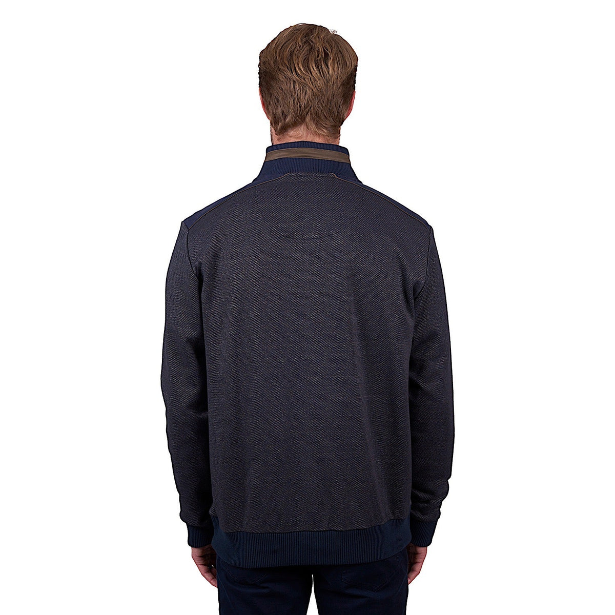 Thomas Cook Men’s Blake 1/4 Zip Jumper - Navy/Tan