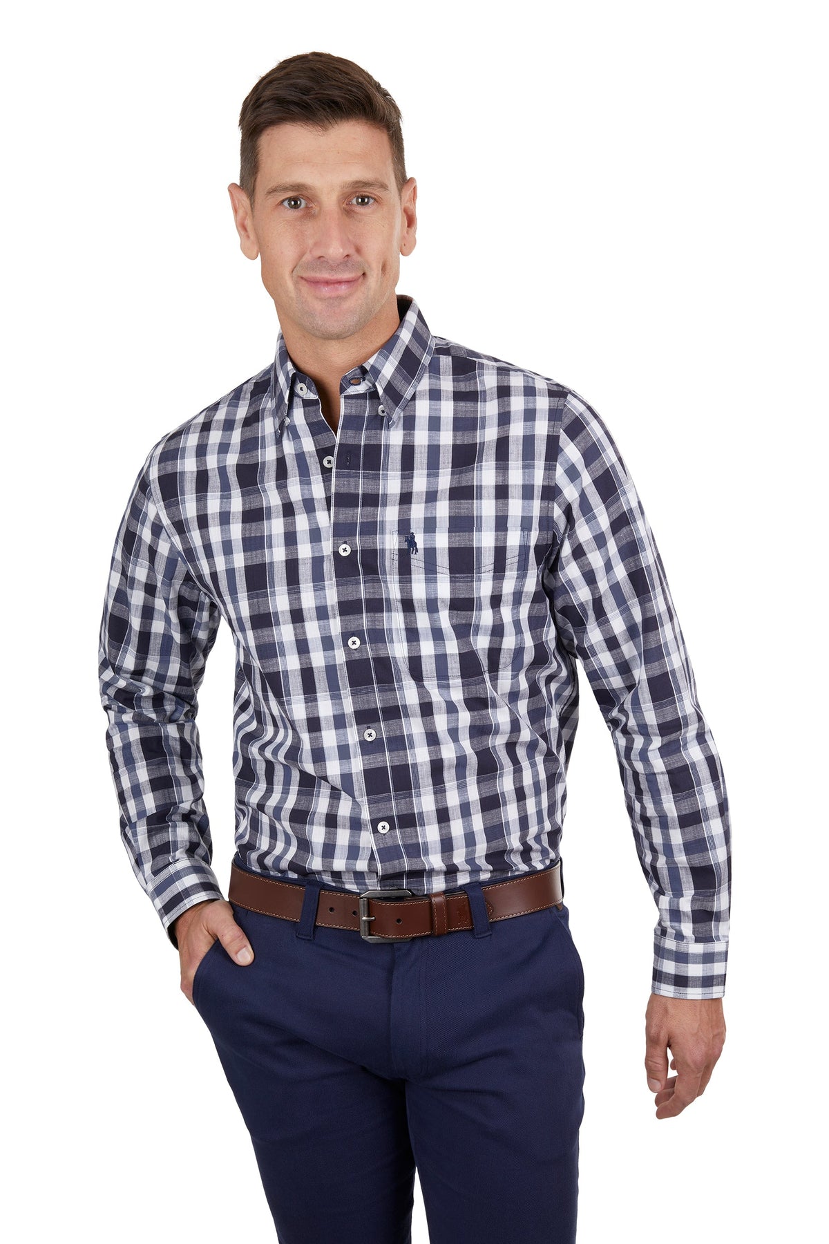 Thomas Cook Men’s Cain 1 Pocket Shirt Dark Navy/White