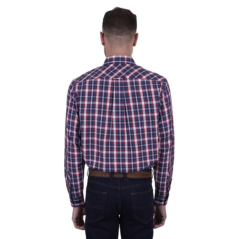 Thomas Cook Mens Colby Check 1-Pocket Shirt Navy/Red