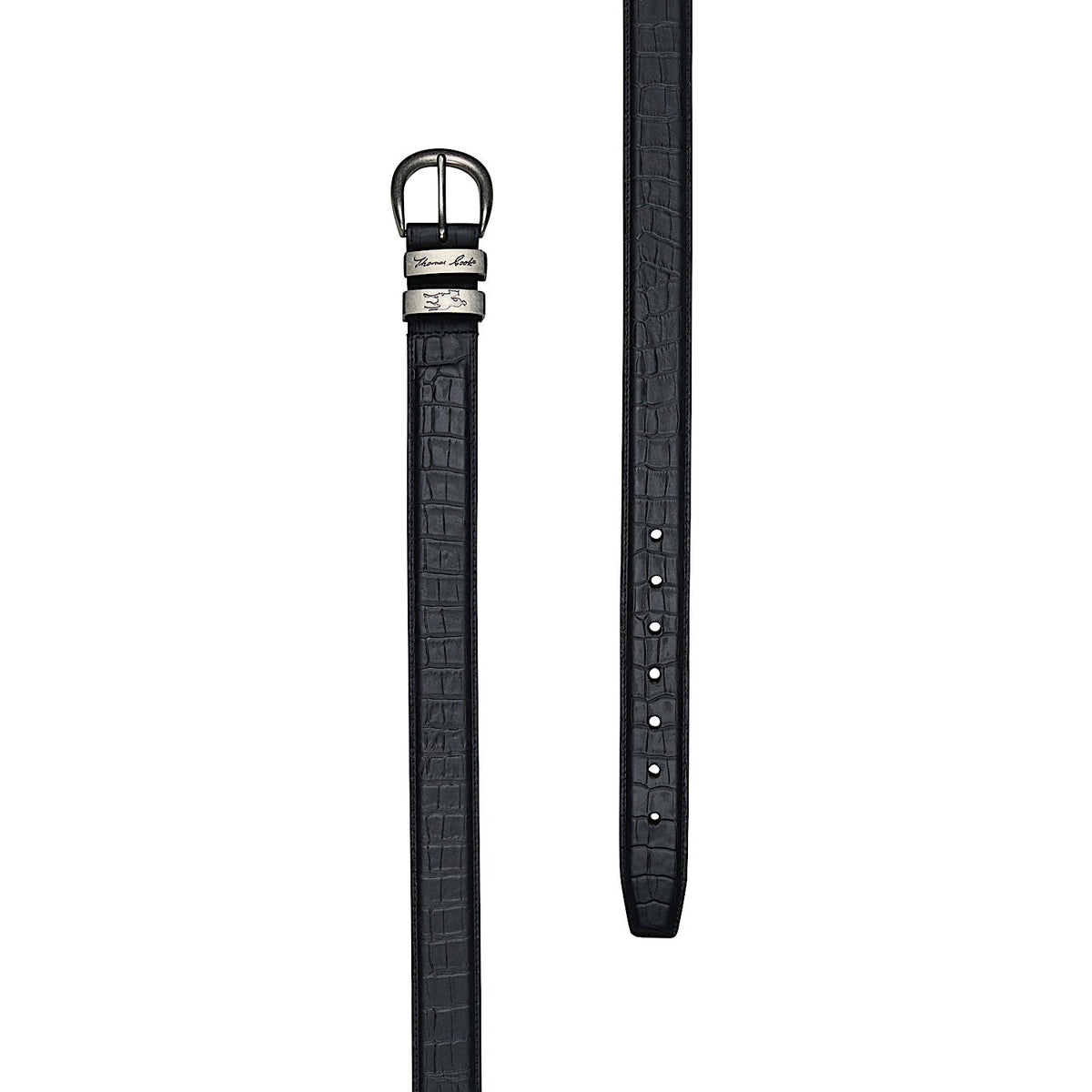 Thomas Cook Men’s Croc Twin Keeper Belt - Black
