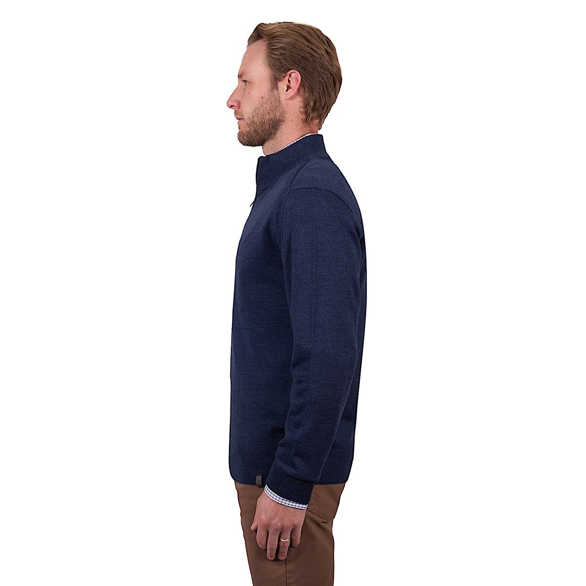 Thomas Cook Men’s Daniel Merino Blend 1/4 Zip Knit Jumper - Blue Marle