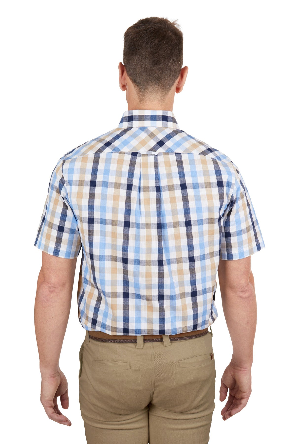 Thomas Cook Men’s Duke 1 Pocket Short Sleeve Shirt Navy/Tan
