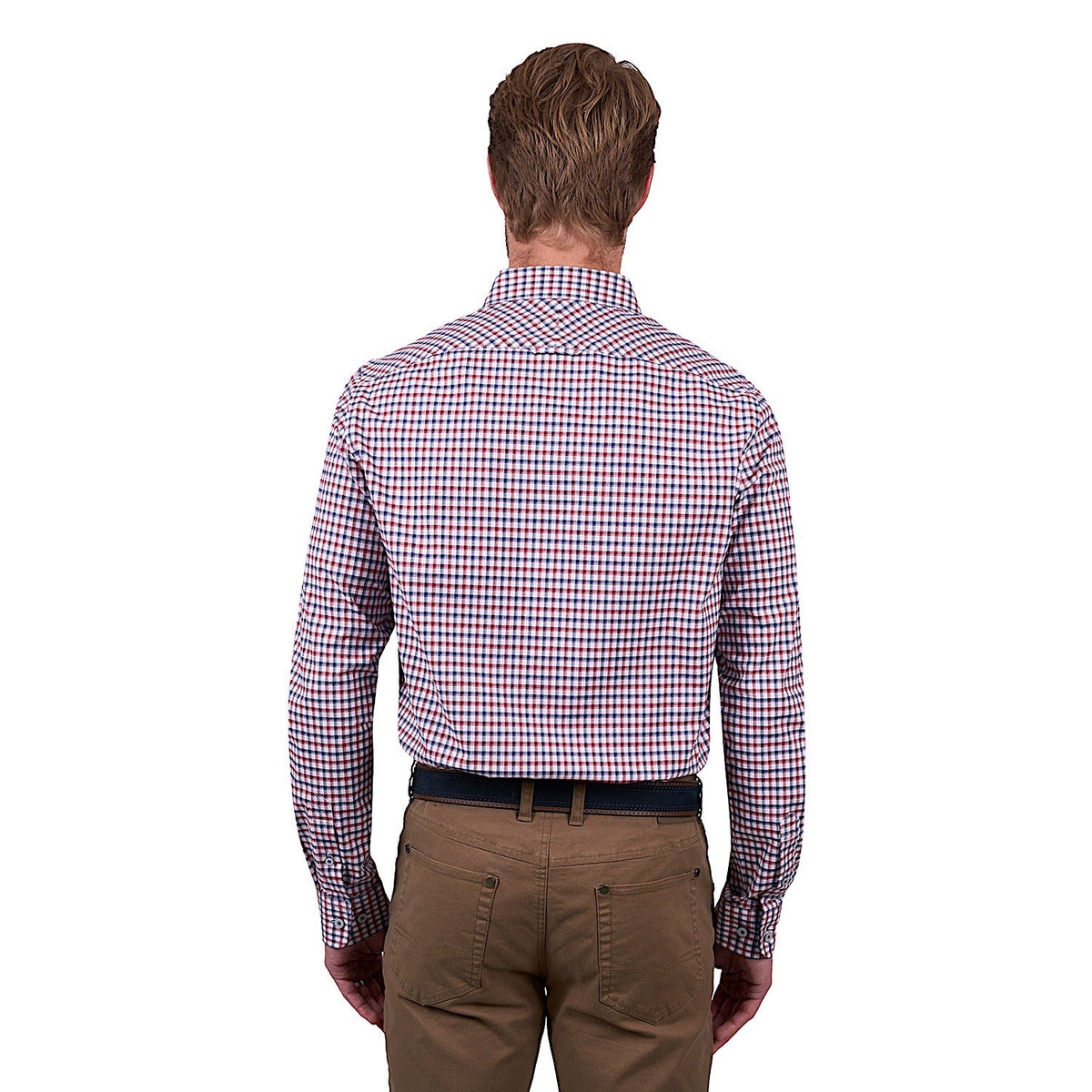 Thomas Cook Men’s George Check Tailored Long Sleeve Shirt - Navy/Red