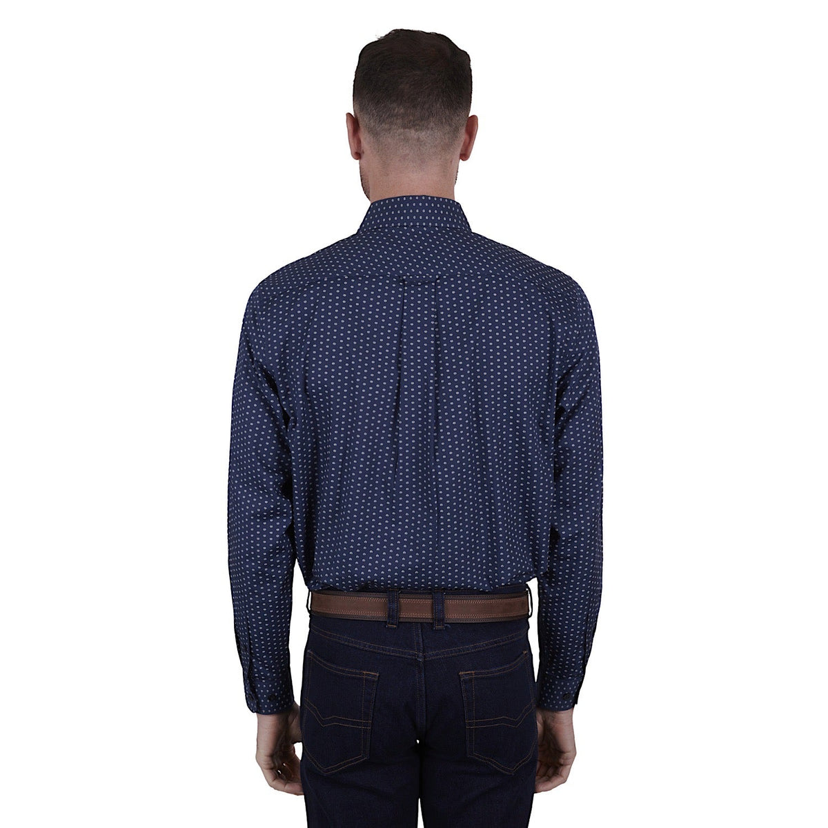 Thomas Cook Mens Glendale Print 2-Pocket L/S Shirt Navy/Tan