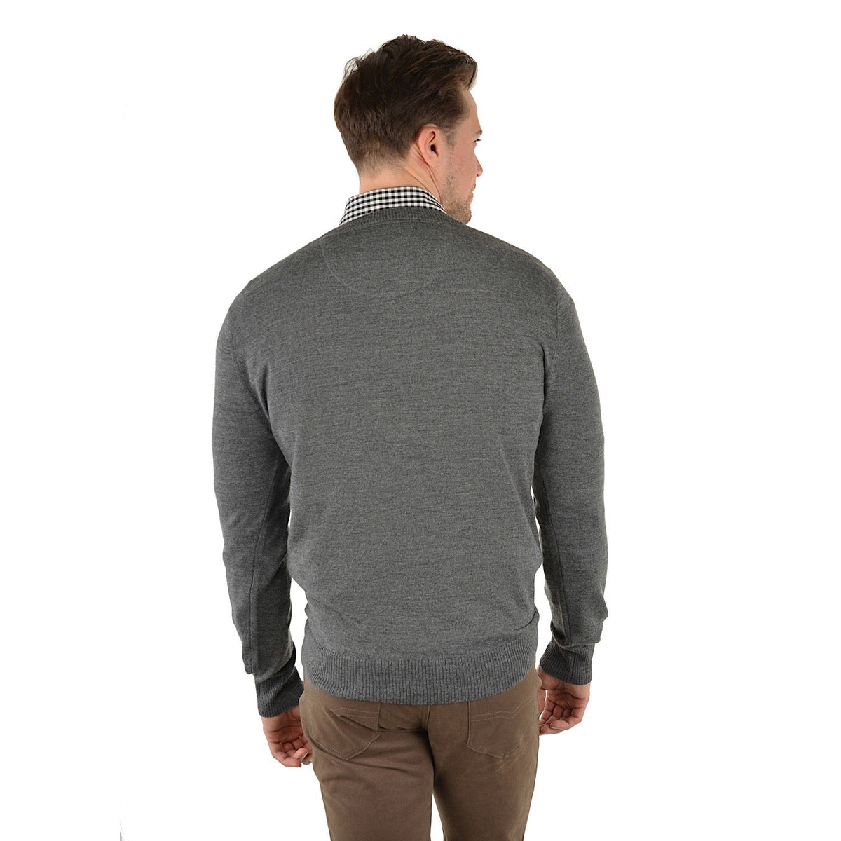 Thomas Cook Mens Gordon Crew Neck Knit Jumper Charcoal Marle